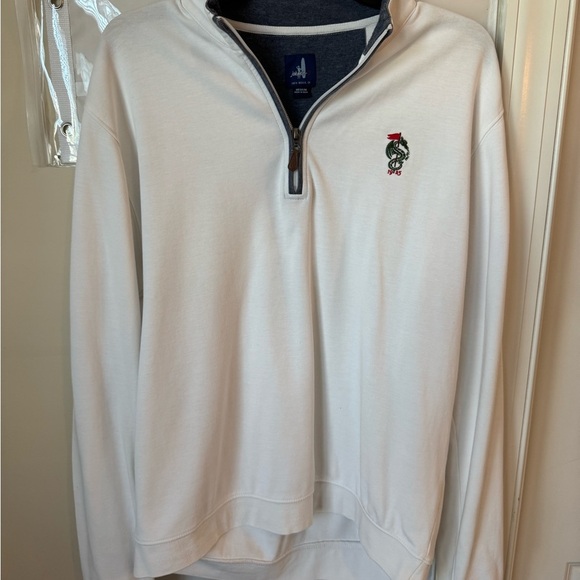 johnnie-O White Zip-Up Sweater - Picture 1 of 3